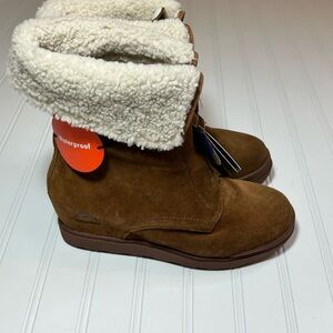 Ozark Trail Women's Brown Leather Shearling Winter Boots NWT